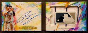 New ListingGLEYBER TORRES 2020 Topps INCEPTION MLB LOGOMAN Jumbo PATCH On Card AUTO 1/1