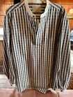 Scully Large Pullover Shirt Western Cotton Long Sleeve Ivory Beige Mens READ