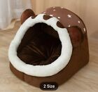 Bear Stars Bed Cat Dog Cave Small Animal House - Removable Cushion Washable