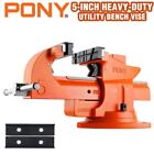 PONY 5-inch Bench Vise Utility Combination Pipe Vise Heavy-Duty 6614 lbs Load