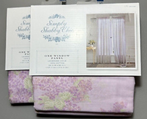 2 Rachel Ashwell Simply Shabby Chic Lavender Voile Curtain Panels Drapes 54 x 84