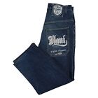 Vintage Karl Kani 89 Embroidered Blue Hip Hop Wide Leg Baggy Denim Jeans Mens 32