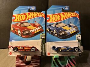 Hot Wheels Mazda 787B 2023 Retro Racers 28/250 Red & Blue (Lot Of 2)