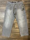 Vintage Y2k South Pole Jeans Light Gray Wide Leg Baggy Streetwear Size 38x30 NWT