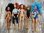 Made To Move & Articulated Barbie Doll Lot Of 5 Curvy, Creatable World Disney