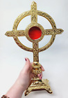 High Polished Brass Monstrance Reliquary for Catholic Church or Home 13.75 In