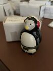 PHB Penguin With Earmuffs And Fish Trinket Box MINT in Original Box