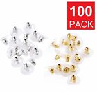 100PC Earring Backs Post Backings Stopper Silver Golden Stud Secure Hook Earring