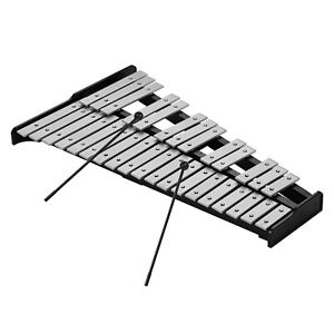 32 Note Glockenspiel Xylophone Wooden Frame  Bars Percussion Instr F8L2
