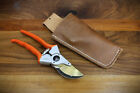 Truly Garden Hand Pruner/Secateurs & Leather Sheath. Sharp Hardened Steel Blade!
