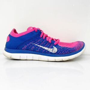 Nike Womens Free 4.0 Flyknit 631050-600 Pink Running Shoes Sneakers Size 7.5