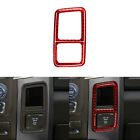 Red Carbon Fiber Central Storage Outlet Frame Trim For Dodge Ram 1500 2013-2015