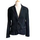 EDDIE BAUER Large Classic Fitted Black Denim Blazer Jacket