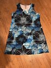 Chicos Sleeveless Dress Black Blue Floral Print Size 3 (Large) New With Tag