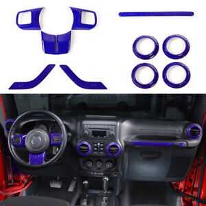 10x Interior Steering Wheel Cover Trim Kit For Jeep Wrangler JK 11-17 2Dr Purple