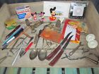 Vintage Antiques Junk Drawer Cleanout/ Toys/Mickey Mouse/ Flatware/Pens/Box 7442