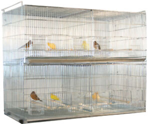 2 of X-LARGE Galvanized Stackable Breeding Flight Bird Double Divider Nest Cages