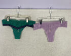 Victoria's Secret Thong Lot 2 Sexy Panty M Lace Purple Turquoise Green NWT