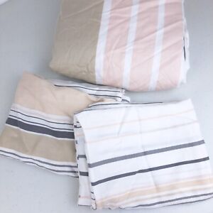 New ListingIKEA BLARIPS Full/Queen Duvet cover + 2 Pillowcases Stripes Tan Pink White