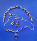 Sterling Silver Necklace Earring Bracelet Set
