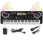 61-Key Digital Music Piano Keyboard Portable Electronic Musical Instrument w/Mic