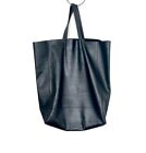 CELINE Horizontal Cabas ToteBag Handbag Black Leather Authentic