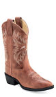 Old West Children Girls Western Cactus Pink Leather Cowboy Boots