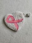 Breast Cancer Beaded Coin Purse White Pink Ribbon 4