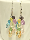 Pastel Easter Egg Beads with Bicone Beads Earrings Hypo-Allergenic  Pierced Wire