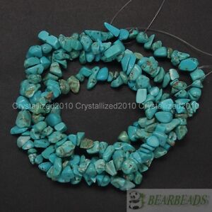 Natural Green Turquoise Gemstone 5mm - 8mm Chip Spacer Beads 35'' Jewelry Crafts