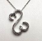 JWBR Jane Seymour 10k White Gold  Diamond Open Heart Necklace
