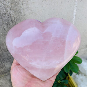 4.62LB Natural Pink Rose Hear Quartz Crystal Mineral Specimens Healing