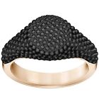Swarovski Women's Ring Stone Signet Black Crystal Rose Gold, Size 6.75 5406222