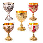 Vintage Metal Embossed Wine Cup Goblet Chalice Wine Glasses Art Craft Decoration