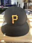 Pittsburgh Pirates Hat Cap New Era Size 7 1/8 Fitted 59Fifty Black Cool On Field