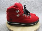 Timberland Euro Hiker Boots Fabric Red Mens Size 11 RARE NWOB