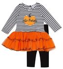 Counting Daisies Girl's Hello Pumpkin 2-Piece Halloween Tutu Legging Set 4T NWT