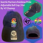 NWT NEW Seattle Mariners Rainbow Logo Pride Adjustable Hat Cap '47 Cleanup