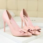 Women's Pointed Toe Sweet Bow Stilettos High Heel Dress Club Wedding Pumps Shoes