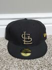 New Era Black St Louis Cardinals 59FIFTY Hat 7 3/4 Genuine Merchandise Cap Black