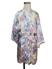 Vintage CIRCA 2000 Pastel FLORAL SIZE Small SATIN NIGHTGOWN and ROBE SET