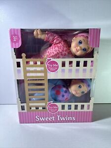New Adventures Sweet Twins Baby Dolls Boy & Girl NIB Baby Sounds 9.5