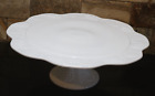 Vintage Cake Stand - Dessert Tray - Milk Glass Footed - 12.5
