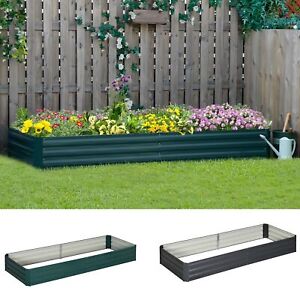 Galvanized Steel Raised Garden Bed Elevated Planter Box Easy DIY and Cleaning