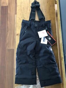 NEW Spyder Boys Mini Propulsion Ski Snow Pants Suspender Black Size 4T