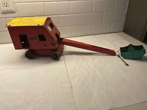 VTG Pressed Steel Structo Construction Excavator Crane Steam Shovel bucket rare