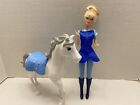 Barbie Doll Horse Rider Includes White Horse with Blue Saddle