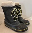 LL Bean Snow Boots Size 8 Womens Blue Suede Rubber Duck Lined non slip