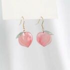 1pair Cute Peach Pink Acrylic Earrings Drop Dangle Hook Women's Sweet Jewellery