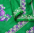 Vintage Green Pure silk Hand Woven Fabric Design Indian Fabric 24